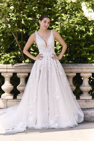 Picture of Plunging Tank Tulle Ball Gown Wedding Dress