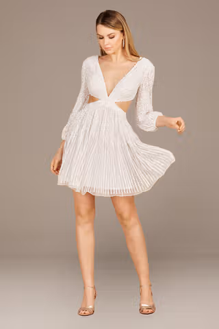 View Lara Lara Harlow Beaded Cut Out Long Sleeve Dress in all available color and sizes Picture of Lara Harlow Beaded Cut Out Long Sleeve Dress