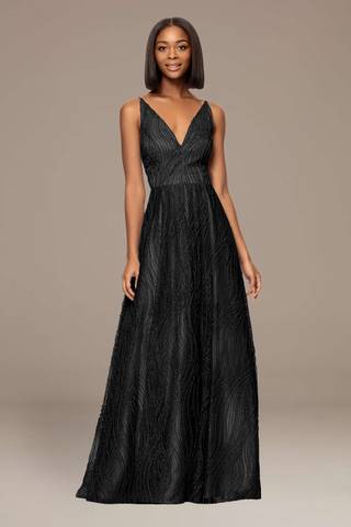 Picture of Glitter Encrusted V-Neck Ball Gown