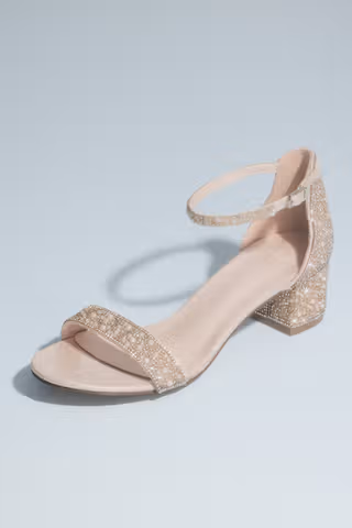 View DB Studio Crystal and Pearl Block Heel Sandals in all available color and sizes Picture of Crystal and Pearl Block Heel Sandals