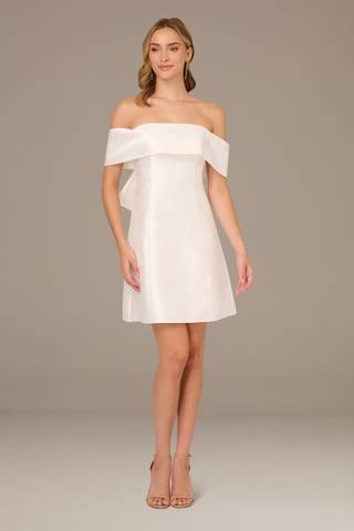 Picture of Off-the-Shoulder Mikado Mini Dress with Back Bow