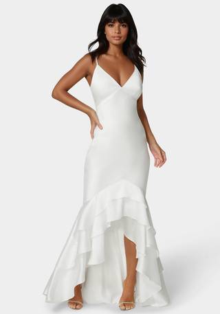 Picture of Tiered Satin High Low Gown