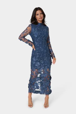 Picture of Floral Embroidered Longsleeve Maxi Dress