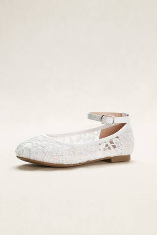 Picture of Flower Girl Crochet Lace Ballet Flats