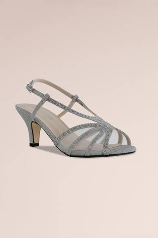 Picture of Glitter Low Heel Slingback Strappy Sandals