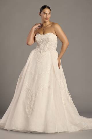 Picture of Allover Beaded Lace Corset Bodice Ball Gown