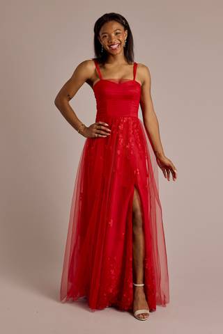 Picture of Convertible Strap Tulle Ball Gown with 3D Flowers