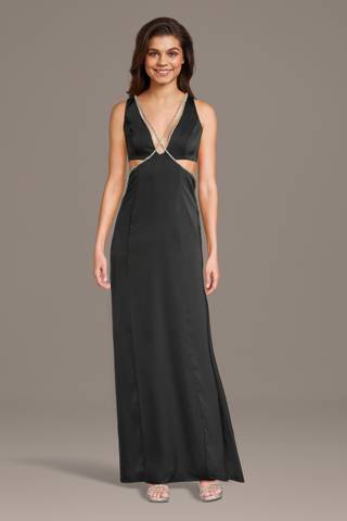 Picture of Crystal Trim Cutout A-Line Dress