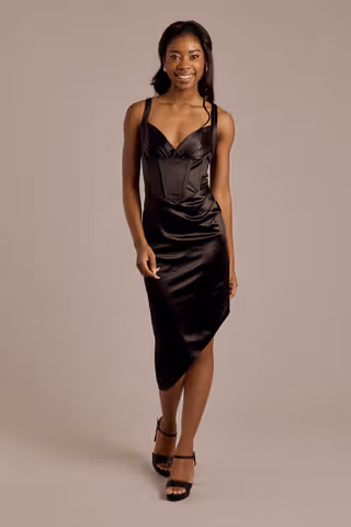 View DB Studio Pleated Bodice Corset Sheath Dress in all available color and sizes Picture of Pleated Bodice Corset Sheath Dress