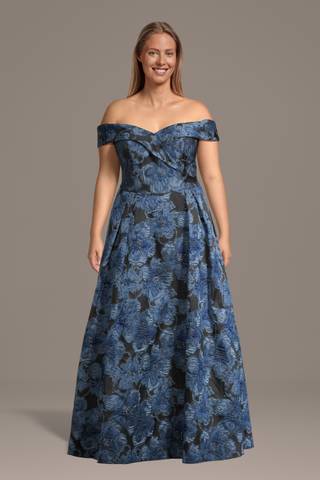 Picture of Off-the-Shoulder Brocade A-Line Dress
