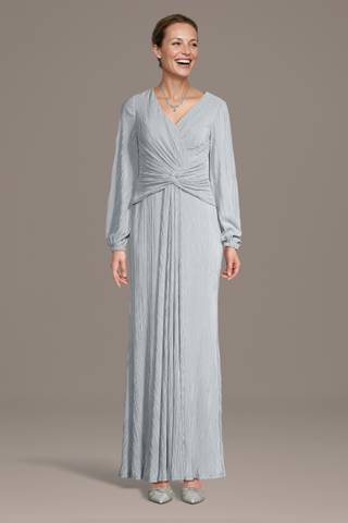 Picture of V-Neck Twist-Front Long Sleeve Knit Dress