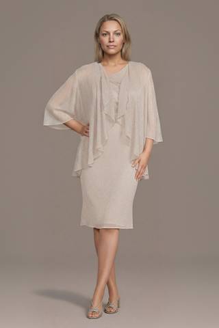 Picture of Short Metallic Three-Quarter Sleeve Jacket Dress