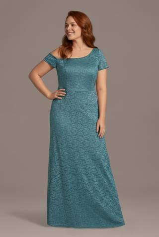 Picture of Asymmetrical Neckline Lace A-Line Dress