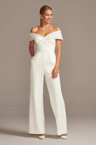 Picture of Cuffed Off-the-Shoulder Stretch Crepe Jumpsuit