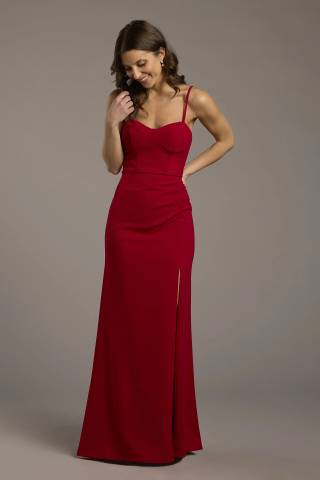 Picture of Seamed Corset Bodice Crepe Sheath Dress
