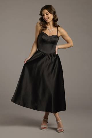 Picture of Corset Seam Full Skirt Satin A-Line Dress