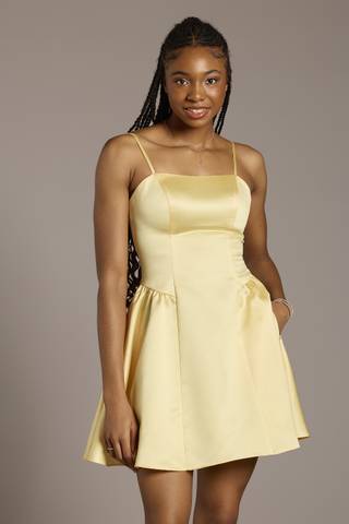 Picture of Satin Drop Waist Mini Dress