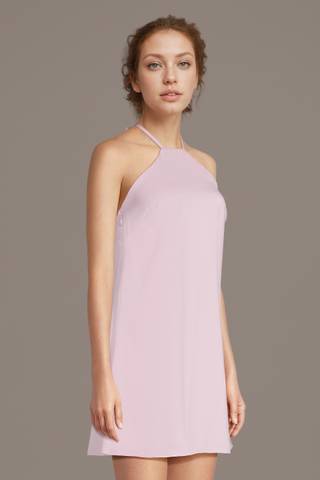Picture of Charmeuse Halter Trapeze Mini Dress