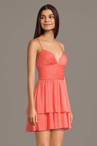 Picture of Tiered Mesh A-Line Mini Dress