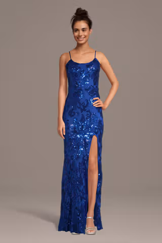 View Crystal Doll Pattern Sequin Spaghetti Strap Sheath Dress in all available color and sizes Picture of Pattern Sequin Spaghetti Strap Sheath Dress