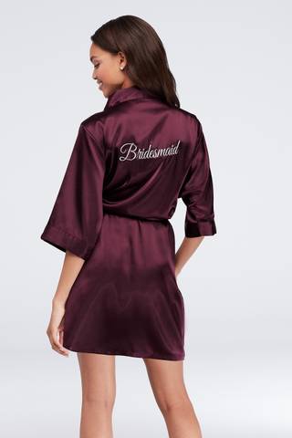 Picture of Bridesmaid Embroidered Satin Robe