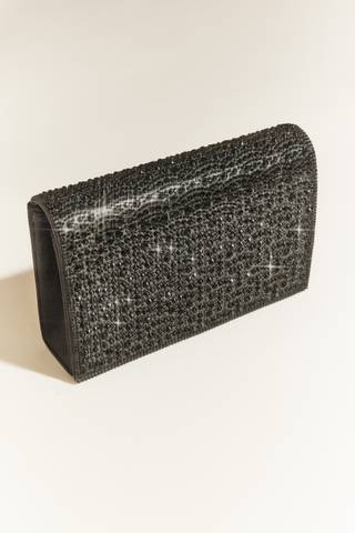 Picture of Crystal Embellished Metallic Clutch Handbag
