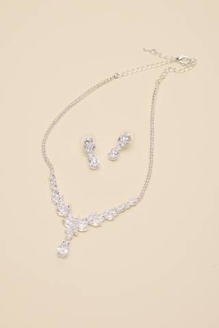 Picture of Cubic Zirconia Statement Necklace and Earring Set