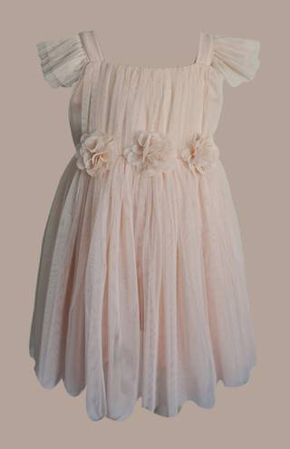 Picture of Tulle Cap Sleeve Flower Girl Dress with Rosette