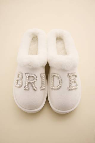 Picture of Bride Shearling Lined Platform Slippers