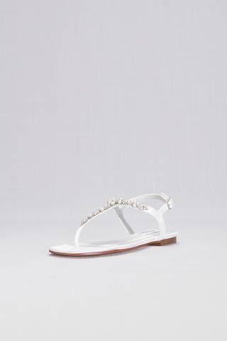 Picture of Pearl and Crystal Encrusted Dyeable T-Strap Sandal