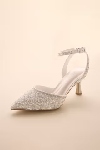 View Galina Signature Pearl and Crystal Pointed Toe Pumps in all available color and sizes Picture of Pearl and Crystal Pointed Toe Pumps
