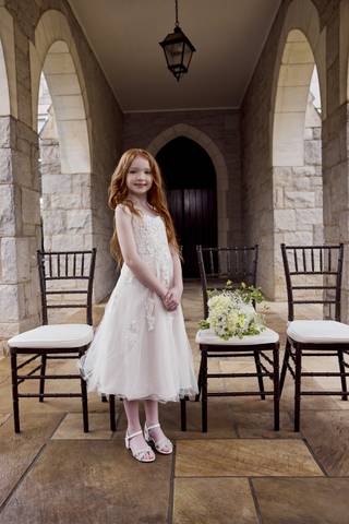 Picture of Embroidered Applique Ball Gown Flower Girl Dress