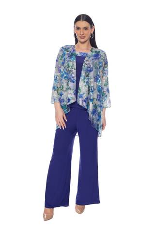 Picture of Jersey Pantsuit with Floral Jacket