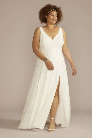 Picture of Square Back Allover Lace A-Line Wedding Dress