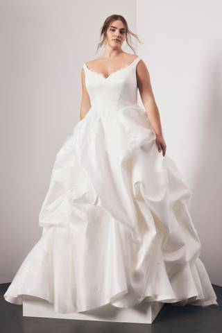 Picture of Satin Tank Ball Gown with Skirt Pickups