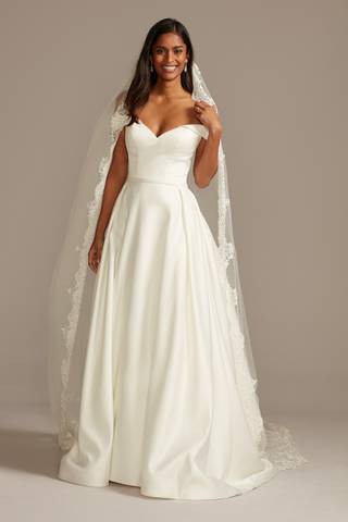 Picture of Cathedral Veil with Sequined Lace Appliques