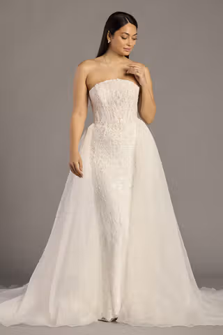 View Galina Signature Beaded Lace Basque Waist Mermaid Wedding Dress in all available color and sizes Picture of Beaded Lace Basque Waist Mermaid Wedding Dress