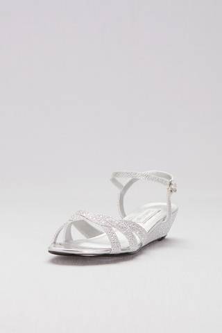 Picture of Glitter Mini-Wedge Sandals with Woven Straps