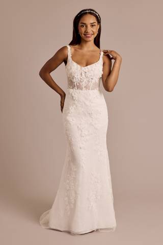 Picture of 3D Floral Illusion Corset Bodice Wedding Dress