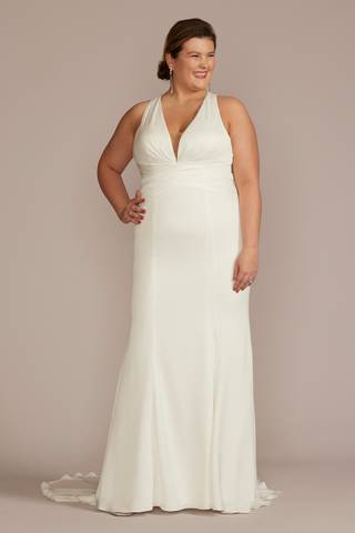 Picture of Crepe Back Satin Sheath Wedding Dress