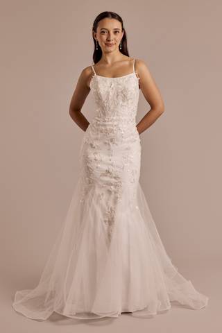 Picture of Lace Applique Mermaid Wedding Dress with Godets