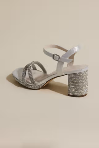 View DB Studio Allover Crystal Platform Block Heels in all available color and sizes Picture of Allover Crystal Platform Block Heels