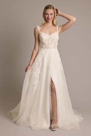 Picture of 3D Floral Sweetheart Tank A-Line Wedding Dress
