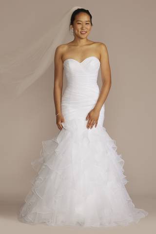 Picture of Organza Mermaid Wedding Dress with Lace-Up Back