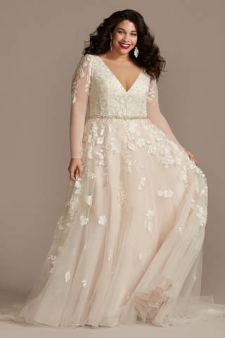 Picture of Illusion Long Sleeve Wedding Dress