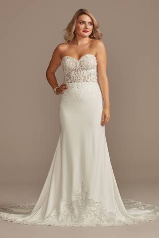 Picture of Lace Sheer Beaded Bodice Wedding Dress