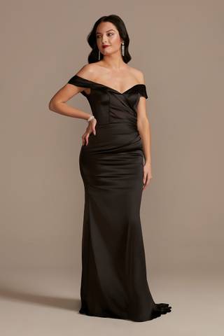 Picture of Satin Off-the-Shoulder Mermaid Dress