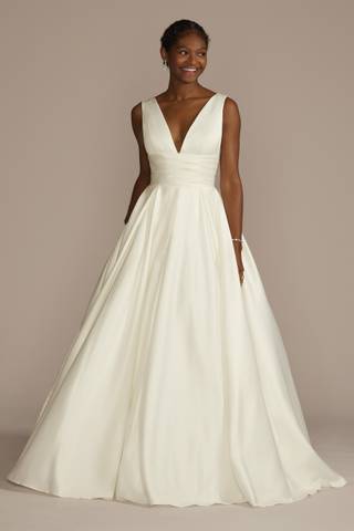 Picture of Cummerbund Satin Ball Gown Wedding Dress