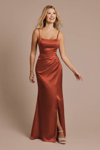 Picture of Charmeuse Square Neck Corset Sheath Dress