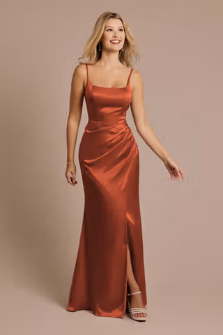View Galina Signature Charmeuse Square Neck Corset Sheath Dress in all available color and sizes Picture of Charmeuse Square Neck Corset Sheath Dress